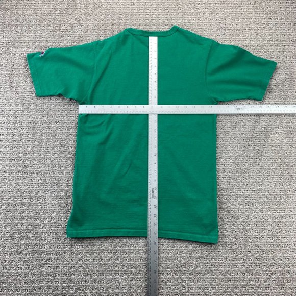 Champion Shirt Spell Out Men Small S Green Embroidered Logo Activewear T-Shirt - Picture 6 of 8